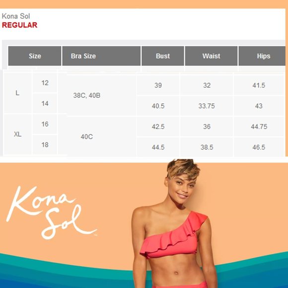 KONA SOL Twist-Back Medium Coverage One Piece Swimsuit  NEW WITH TAG! - Picture 9 of 10